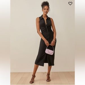 Reformation Cielo Knit Dress | collared dress | button front dress | sleeveless